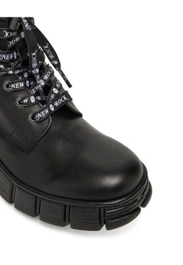 NEW ROCK Trzewiki M-WALL084NP-C8 Czarny. Kolor: czarny. Materiał: skóra. Styl: rockowy