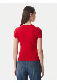Tommy Jeans T-Shirt Ess Logo DW0DW23479 Czerwony ciemny Slim Fit. Kolor: czerwony. Materiał: bawełna #2