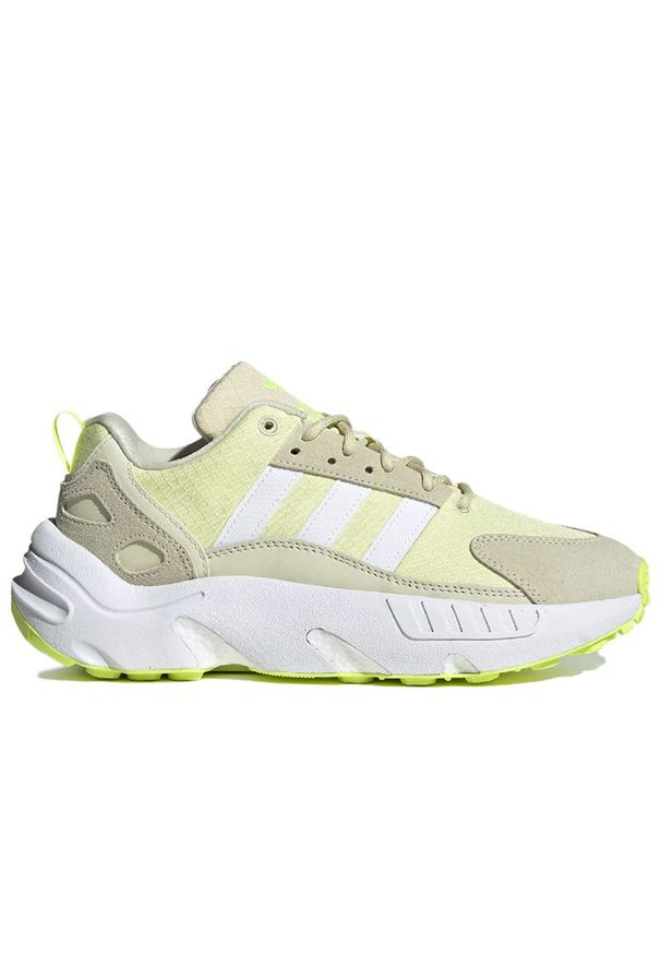 Adidas - Buty adidas ZX 22 Boost GW8317 - żółte. Kolor: żółty. Materiał: guma, tkanina, zamsz, materiał. Szerokość cholewki: normalna. Model: Adidas ZX