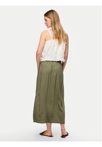 Pieces Spódnica midi Pia 17151888 Zielony Regular Fit. Kolor: zielony. Materiał: wiskoza, len #2