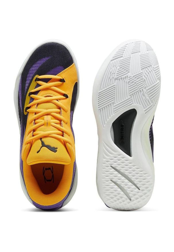 Buty do koszykówki Puma All-Pro Nitro. Kolor: fioletowy. Materiał: syntetyk, materiał, tkanina. Szerokość cholewki: normalna. Sport: koszykówka