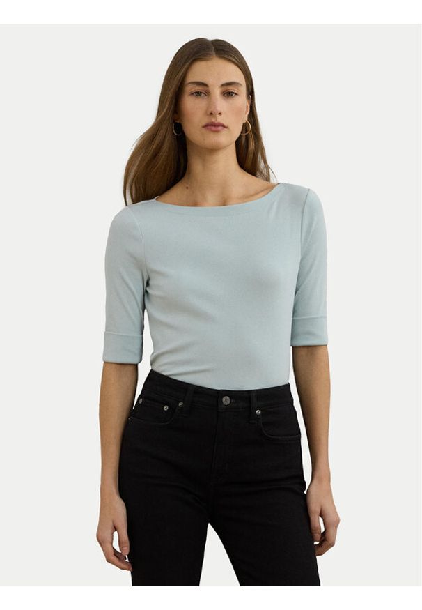 Lauren Ralph Lauren - LAUREN RALPH LAUREN Bluzka 200654963187 Błękitny Slim Fit. Kolor: niebieski. Materiał: bawełna