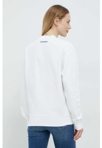 Karl Lagerfeld bluza bawełniana damska kolor biały z aplikacją. Kolor: biały. Materiał: bawełna. Wzór: aplikacja #4