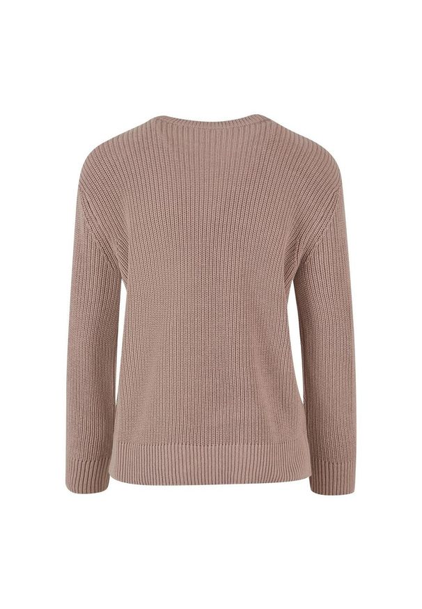 Urban Classics - Damski Sweter Z Dzianiny W Prążki. Kolor: różowy. Materiał: dzianina. Wzór: prążki