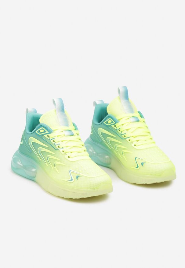 Born2be - Żółto-Zielone Płaskie Sznurowane Buty Sportowe Sneakersy Risanni. Okazja: na co dzień. Kolor: żółty. Materiał: dresówka, jeans. Sezon: wiosna. Obcas: na płaskiej podeszwie
