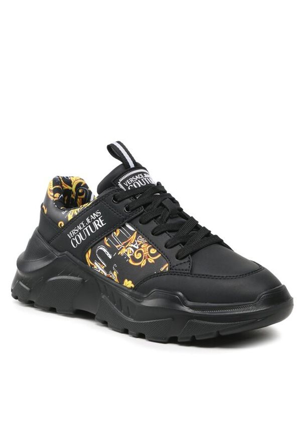 Versace Jeans Couture Sneakersy 74YA3SC2 Czarny. Kolor: czarny. Materiał: skóra