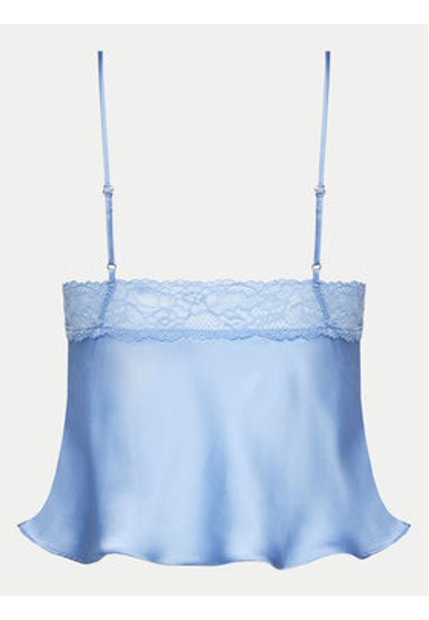 Hunkemöller Koszulka piżamowa Marcela 204993 Niebieski Regular Fit. Kolor: niebieski. Materiał: syntetyk