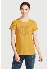 T-shirt marki Cellbes Equestrian. Kolor: żółty. Materiał: materiał