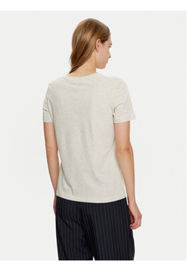 TOMMY HILFIGER - Tommy Hilfiger T-Shirt WW0WW40276 Beżowy Regular Fit. Kolor: beżowy. Materiał: bawełna