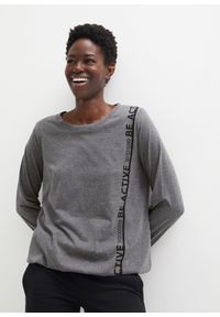 bonprix - Luźniejsza koszulka sportowa. Kolor: szary. Długość rękawa: długi rękaw. Długość: długie. Styl: sportowy #1