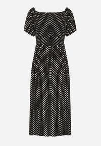 Born2be - Czarna Sukienka z Bawełny o Rozkloszowanym Kroju w Kropeczki Lisadrisa. Okazja: na co dzień, na imprezę. Kolor: czarny. Materiał: bawełna. Długość rękawa: krótki rękaw. Styl: klasyczny, casual, elegancki #6