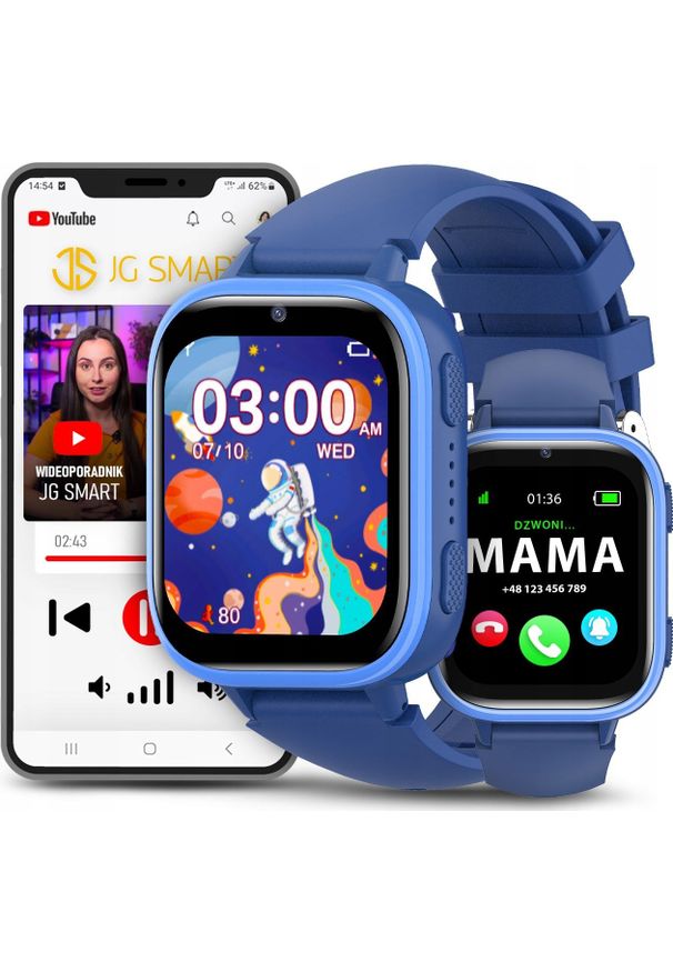 JG Smart - Smartwatch Dla Dziecka Dziecięcy Zegarek Telefon SIM Gry Nauka Aparat Bajki. Rodzaj zegarka: smartwatch