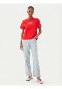 TOMMY HILFIGER - Tommy Hilfiger T-Shirt Logo Interlock WW0WW48707 Czerwony Regular Fit. Kolor: czerwony. Materiał: bawełna #4