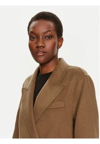 TOMMY HILFIGER - Tommy Hilfiger Płaszcz wełniany WW0WW42621 Khaki Regular Fit. Kolor: brązowy. Materiał: syntetyk #4