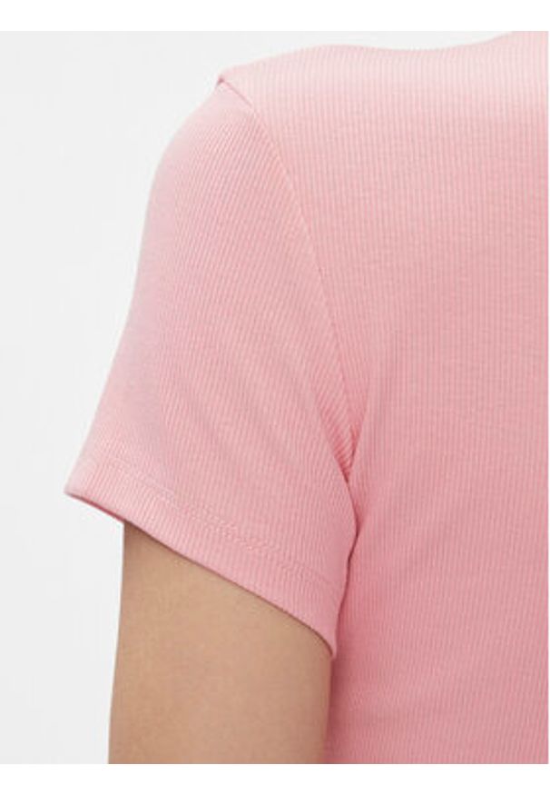Tommy Jeans T-Shirt Essential DW0DW17383 Różowy Slim Fit. Kolor: różowy. Materiał: bawełna