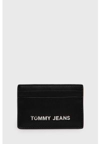 Tommy Jeans Etui na karty damski kolor czarny. Kolor: czarny. Materiał: materiał. Wzór: gładki