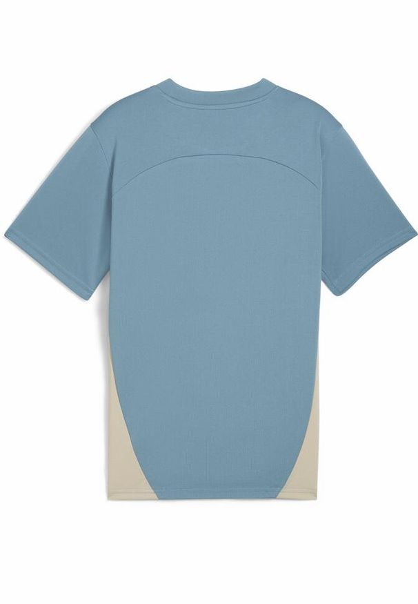 Puma - Młodzieżowa koszulka treningowa Olympique Marsylia PUMA Bold Blue Putty Beige. Kolor: wielokolorowy, beżowy, niebieski