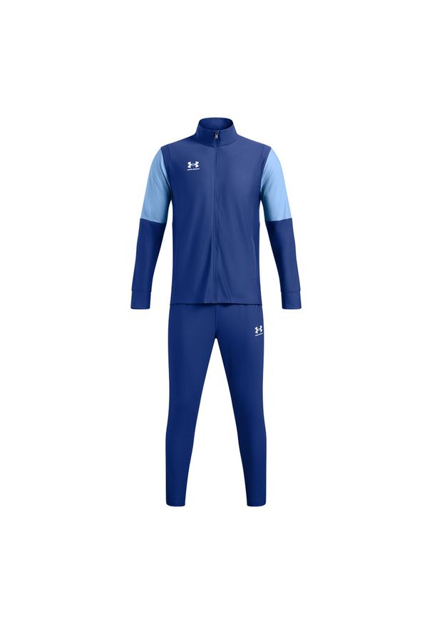 Komplet dresowy piłkarski męski Under Armour UA M's Ch. Tracksuit - niebieski. Kolor: niebieski. Materiał: dresówka. Sport: piłka nożna