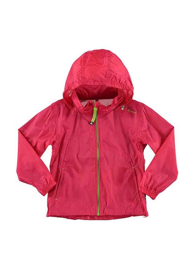 PEAK MOUNTAIN - Kurtka przeciwdeszczowa dla dziewczynki Peak Mountain. Kolor: różowy. Sport: turystyka piesza