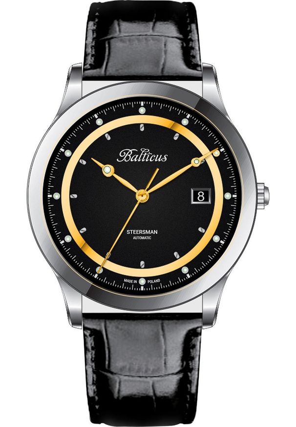 BALTICUS - Zegarek Balticus Zegarek męski Balticus BLT-BALSTSBG czarny. Kolor: czarny