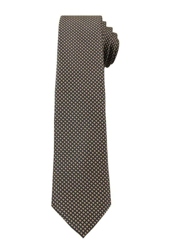 Alties - Beżowy Elegancki Krawat Męski -ALTIES- 6 cm, w Drobny Rzucik. Kolor: brązowy, beżowy, wielokolorowy. Materiał: tkanina. Styl: elegancki