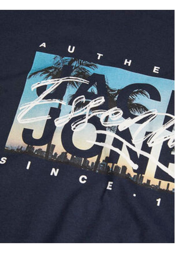 Jack & Jones - Jack&Jones T-Shirt Colton 12268438 Granatowy Standard Fit. Kolor: niebieski. Materiał: bawełna