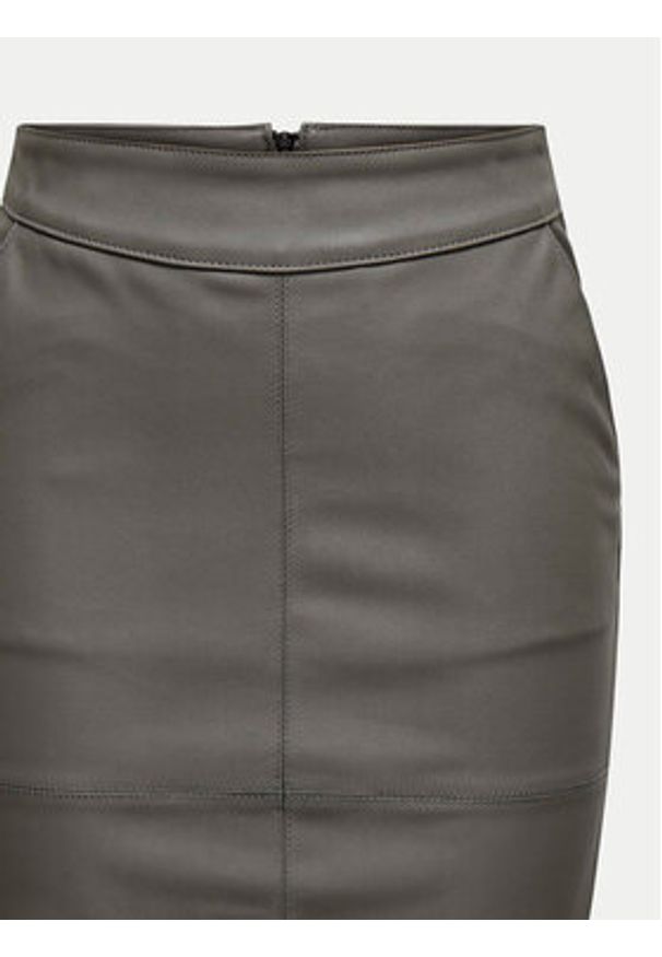 only - ONLY Spódnica z imitacji skóry Base 15164809 Szary Slim Fit. Kolor: szary. Materiał: skóra