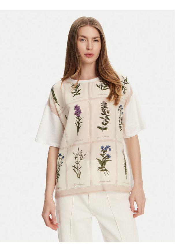 Weekend Max Mara T-Shirt Pampas 2515941082 Biały Relaxed Fit. Kolor: biały. Materiał: bawełna