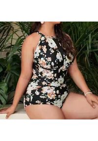 Intica - Strój kąpielowy jednoczęściowy z ozdobnymi wstawkami na plażę i basen Kya. Kolor: wielokolorowy. Materiał: materiał #6