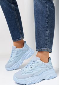 Born2be - Niebieskie Sneakersy Mortier. Wysokość cholewki: przed kostkę. Nosek buta: okrągły. Kolor: niebieski. Materiał: dresówka, materiał. Szerokość cholewki: normalna. Wzór: jednolity, gładki, aplikacja #1