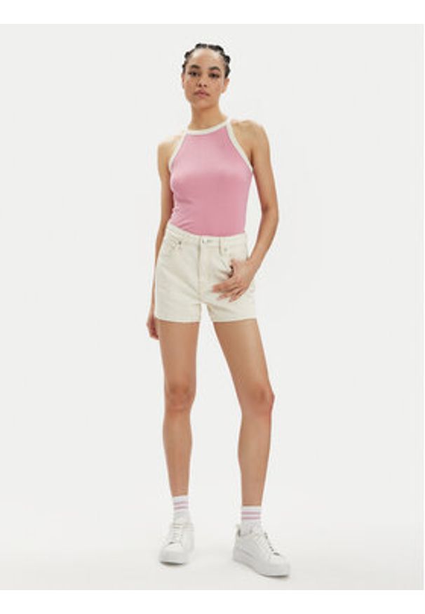 Lee Top 112350227 Różowy Slim Fit. Kolor: różowy. Materiał: syntetyk, wiskoza