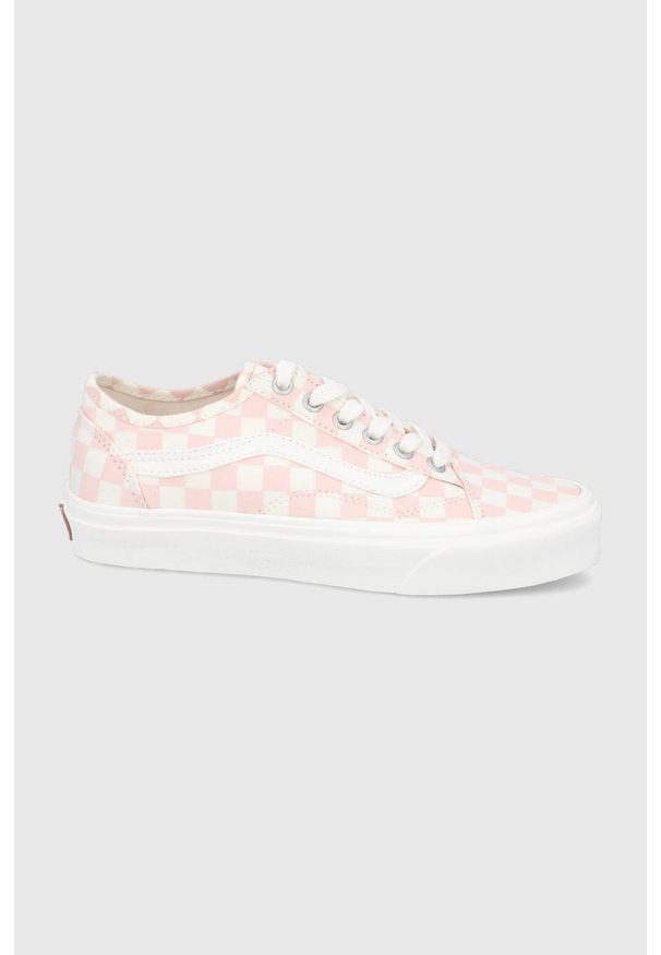 Vans Tenisówki damskie kolor różowy. Nosek buta: okrągły. Zapięcie: sznurówki. Kolor: różowy. Materiał: materiał, włókno, guma, bawełna. Szerokość cholewki: normalna