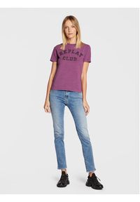 Replay T-Shirt W3510A.000.22662M Fioletowy Slim Fit. Kolor: fioletowy. Materiał: bawełna #3