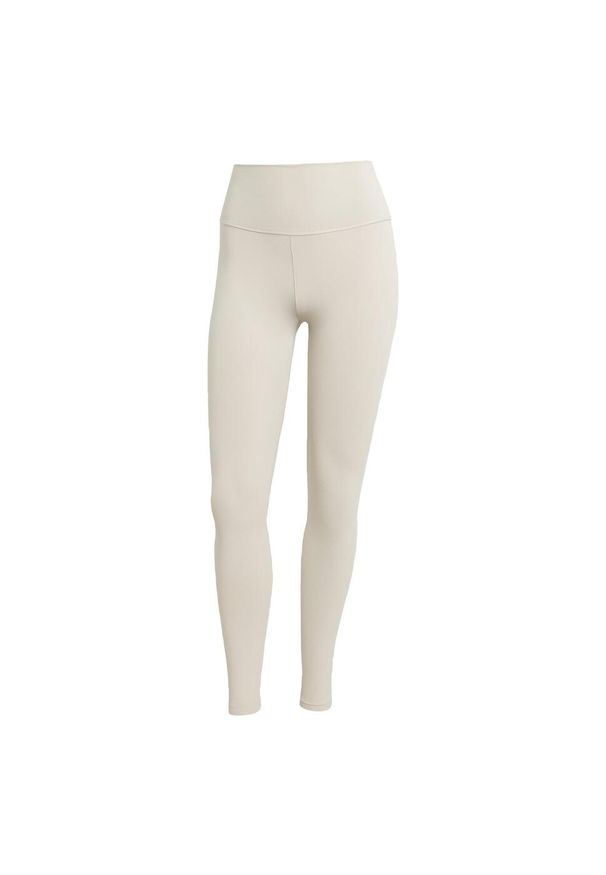 Adidas - Legginsy All Me 7/8. Kolor: beżowy. Materiał: materiał. Sport: joga i pilates