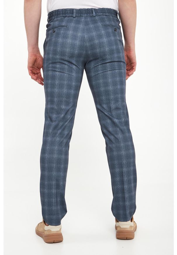 Karl Lagerfeld - Spodnie męskie w kratkę KARL LAGERFELD. Wzór: kratka