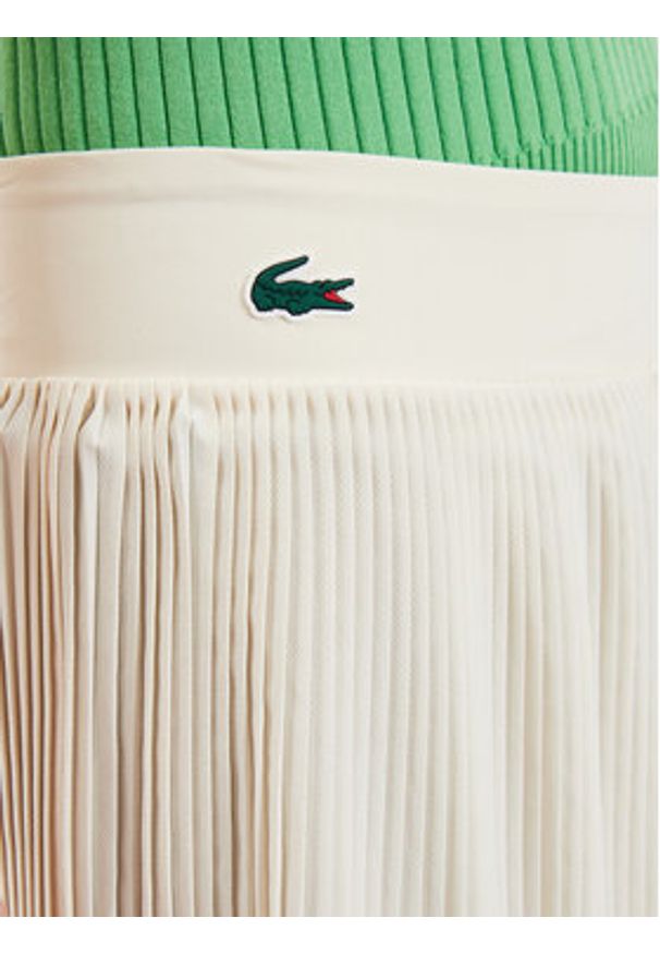 Lacoste Spódnica plisowana JF7475 Écru Regular Fit. Materiał: syntetyk