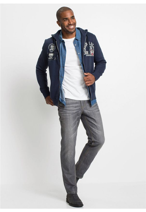 Koszula dżinsowa Slim Fit, długi rękaw bonprix jasnoniebieski denim "used". Kolor: niebieski. Materiał: denim. Długość rękawa: długi rękaw. Długość: długie