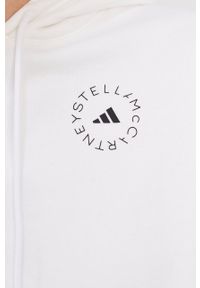 Adidas by Stella McCartney - adidas by Stella McCartney Bluza GL7336 damska kolor biały z kapturem gładka. Typ kołnierza: kaptur. Kolor: biały. Długość rękawa: długi rękaw. Długość: długie. Wzór: gładki #3