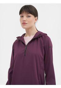 4f - 4F Bluza trekkingowa nierozpinana z kapturem damska S. Typ kołnierza: kaptur. Kolor: różowy. Materiał: dzianina, materiał. Długość rękawa: raglanowy rękaw