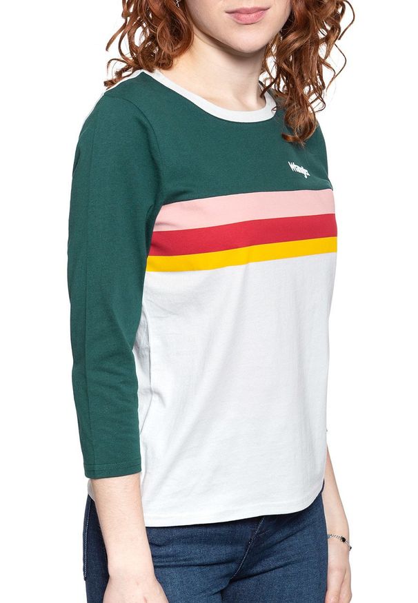 Wrangler - WRANGLER RAINBOW TEE CLOUD BLUE W7P5GHB03 112132063. Długość rękawa: długi rękaw. Wzór: nadruk