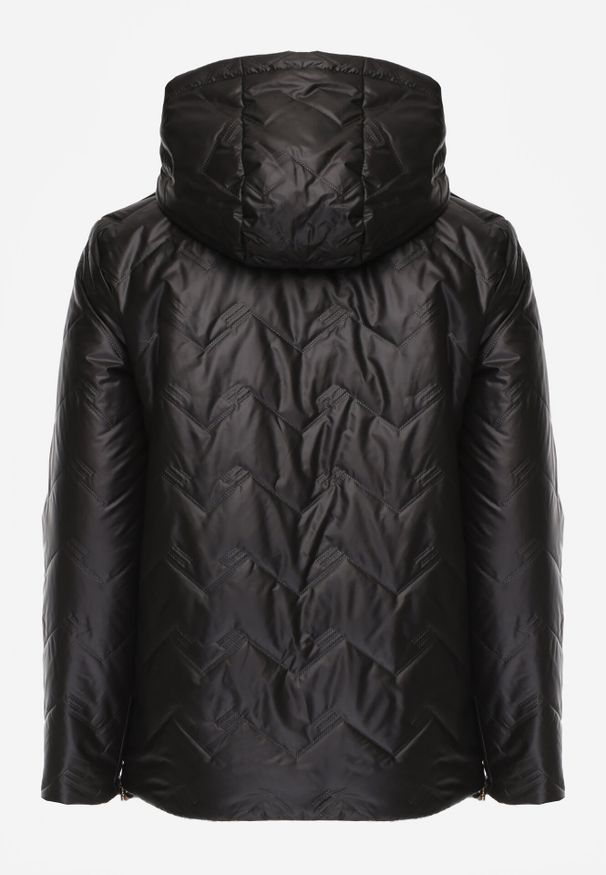 Born2be - Czarna Pikowana Kurtka Przejściowa o Prostym Kroju z Kapturem Vimoris. Okazja: na spacer, na co dzień. Typ kołnierza: kaptur. Kolekcja: plus size. Kolor: czarny. Materiał: poliester, jeans. Styl: casual, elegancki