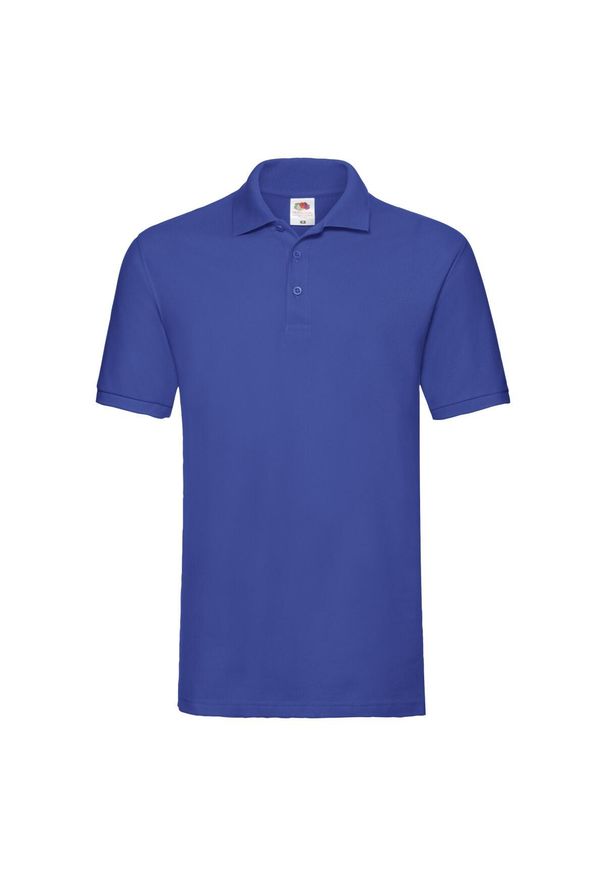 FRUIT OF THE LOOM - Męska Koszulka Polo Premium. Typ kołnierza: polo. Kolor: niebieski