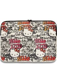 Etui Sourcing Hello Kitty Sleeve HKCSZPDGPTE 14" beige/beige Zip PU Tags Graffiti. Wzór: motyw z bajki