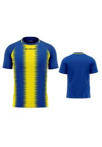 Koszulka Sportowa Givova Stripe Royal Żółta - Lekka i Oddychająca. Kolor: niebieski, żółty, wielokolorowy. Sport: piłka nożna