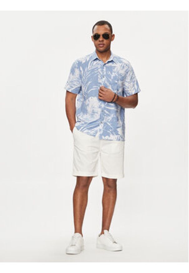Guess Szorty materiałowe Noah M4GD14 WG3QA Écru Slim Fit. Materiał: bawełna