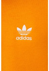 adidas Originals bluza HG3901 męska kolor pomarańczowy z kapturem gładka. Okazja: na co dzień. Typ kołnierza: kaptur. Kolor: pomarańczowy. Materiał: bawełna. Wzór: gładki. Styl: casual