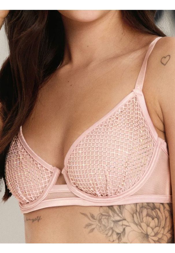 Sinsay - Biustonosz z cyrkoniami - złoty. Kolor: złoty