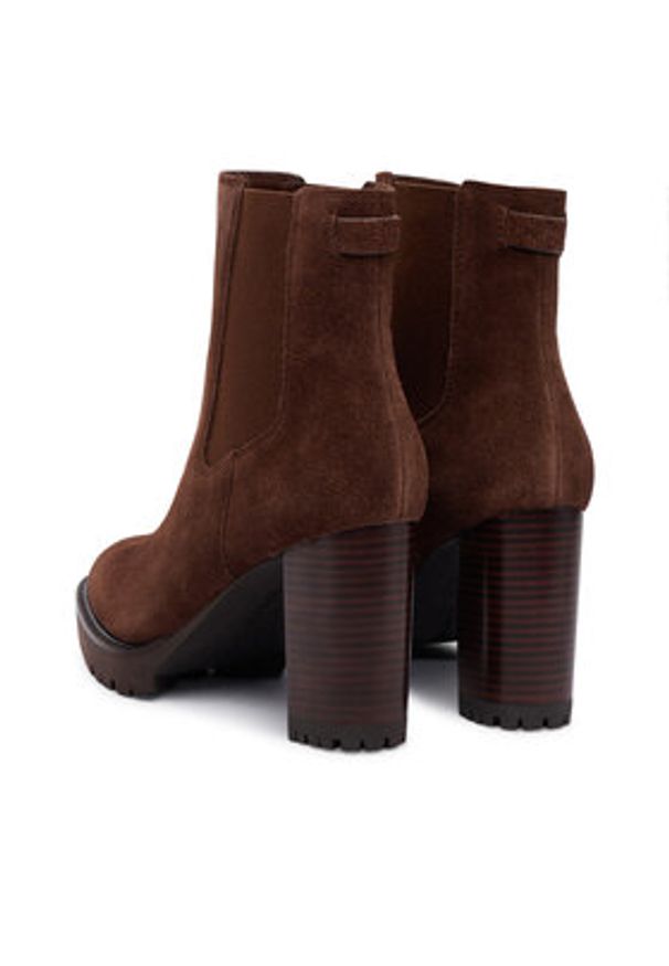 Lauren Ralph Lauren - LAUREN RALPH LAUREN Botki Layne 802942566002 Brązowy. Kolor: brązowy. Materiał: zamsz, skóra