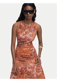 Desigual Sukienka koktajlowa Lua 25WWVK26 Pomarańczowy Slim Fit. Kolor: pomarańczowy. Materiał: syntetyk. Styl: wizytowy #6