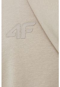 4f - 4F bluza męska kolor beżowy z kapturem z nadrukiem. Okazja: na co dzień. Typ kołnierza: kaptur. Kolor: beżowy. Materiał: bawełna. Wzór: nadruk. Styl: casual #3